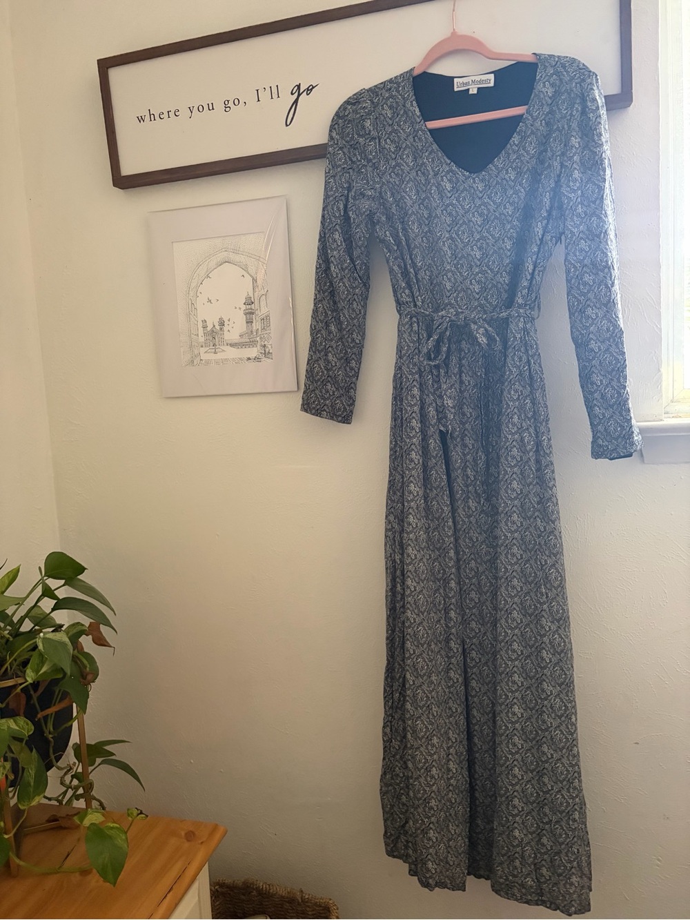 Urban Modesty Modest Long Sleeve Maxi Dress Abaya Hijabi - Picture 2 of 2